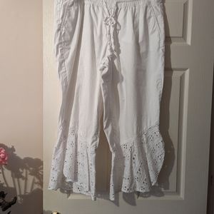 Lane Bryant boho white pants